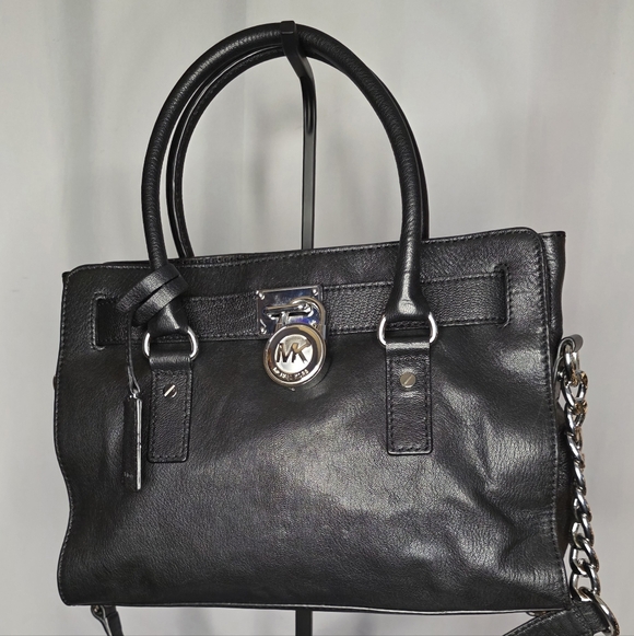 Black Michael Kors Hamilton Satchel Handbag - Picture 2 of 9